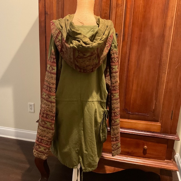 Free people Mixed Media Tapestry Jacket, , Green/ Brown, Size L - Picture 2 of 11